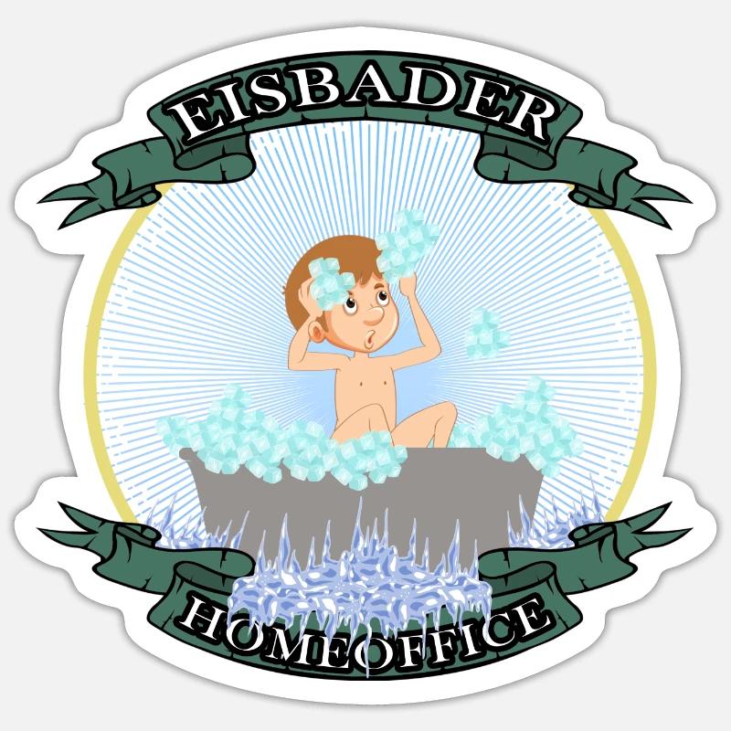 eisbader crazy eisbär home winterbaden winterbader Sticker Größe S (10 x 10 cm)