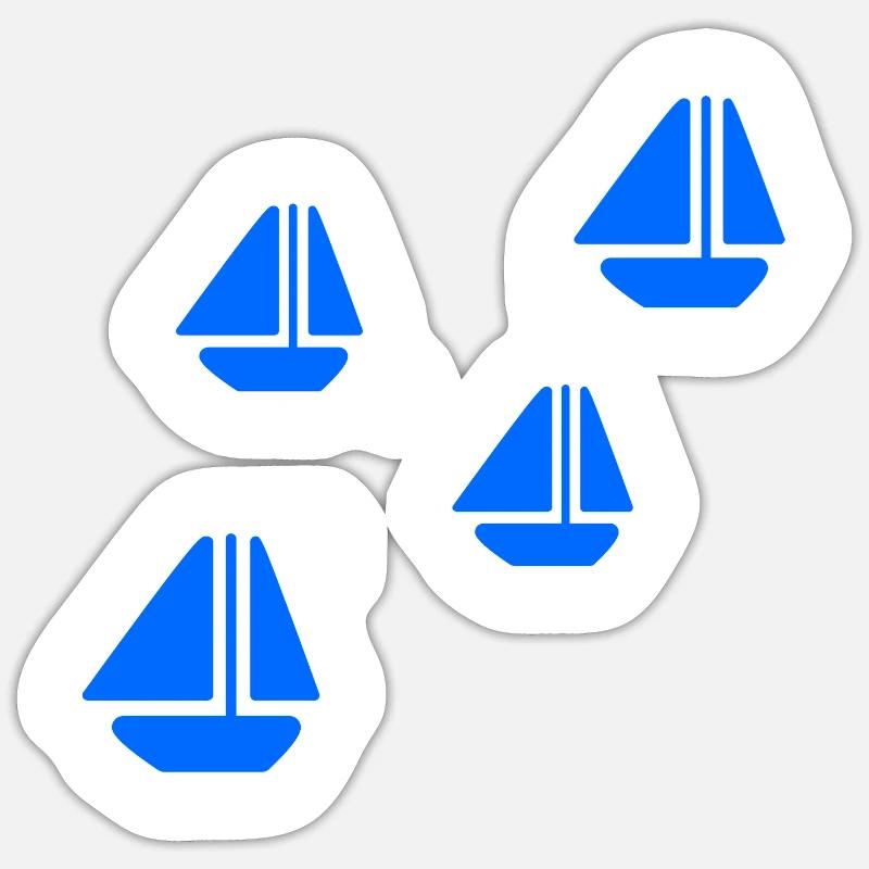 BATEAUX À VOILES - Sticker taille S (10 x 10 cm) - blanc mat
