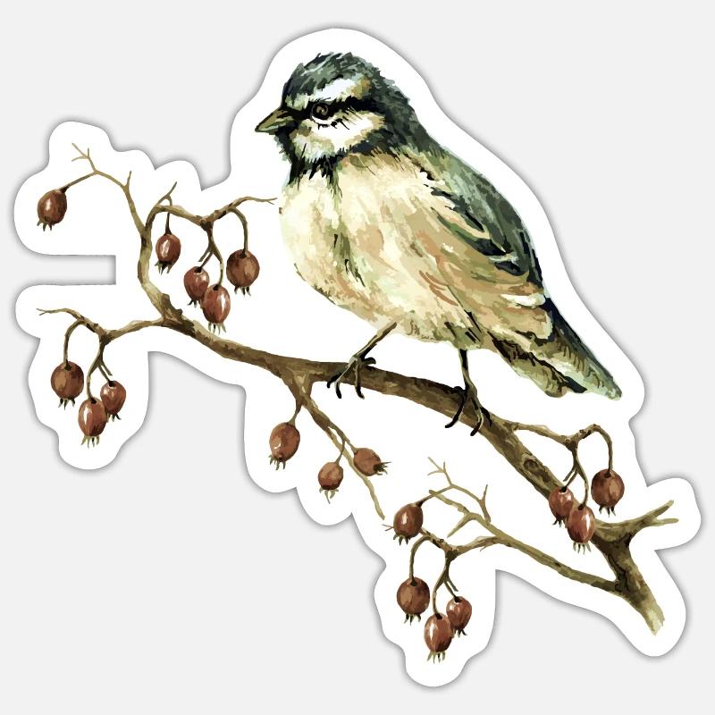 Bunter Vogel Sticker Größe S (10 x 10 cm)