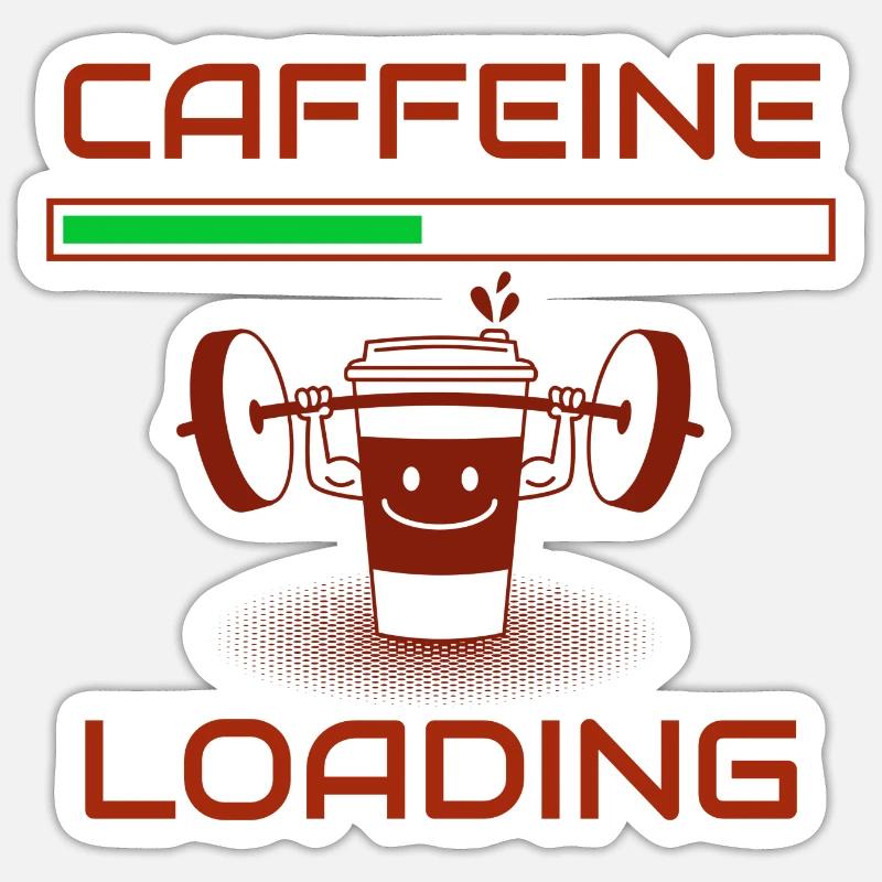 Caffeine loading design for all coffee lovers. Sticker size S (10 x 10 cm)