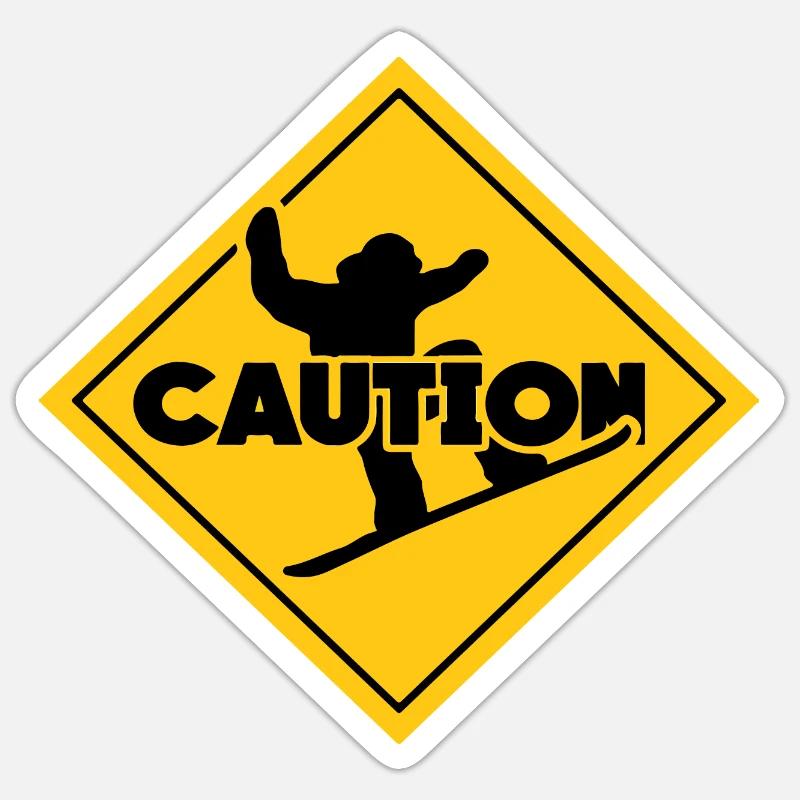 caution lenzerheide ski area Sticker size S (10 x 10 cm)