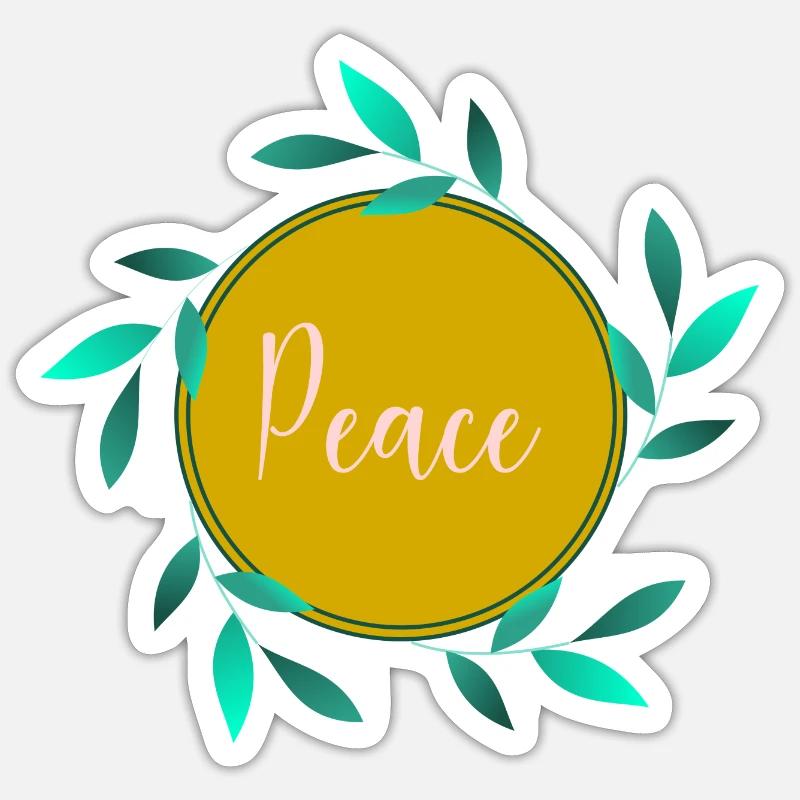 PEACE. PAIX - Sticker taille S (10 x 10 cm) - blanc mat