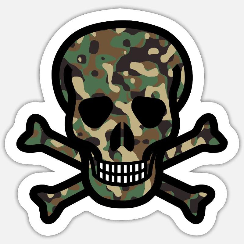 Skull Camouflage Pirate Tar pattern symbol Sticker size S (10 x 10 cm)