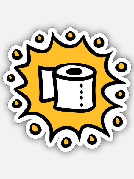 Carta igienica carta igienica carta igienica - Sticker formato S (10 x 10 cm) - bianco opaco