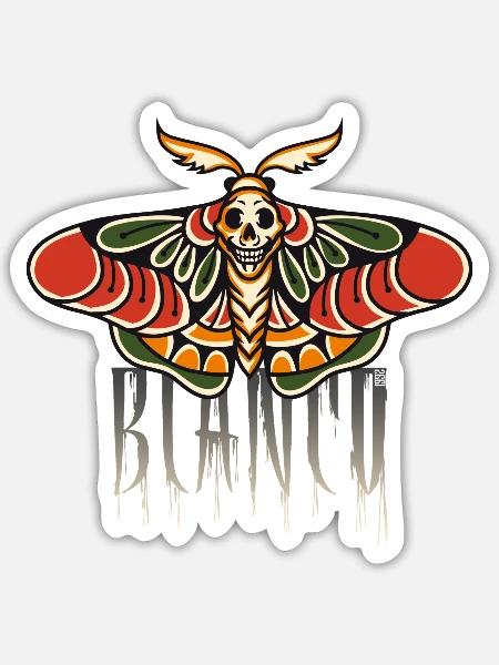 TRADITIONELLE SCHMETTERLING - Sticker Größe S (10 x 10 cm) - Mattweiß