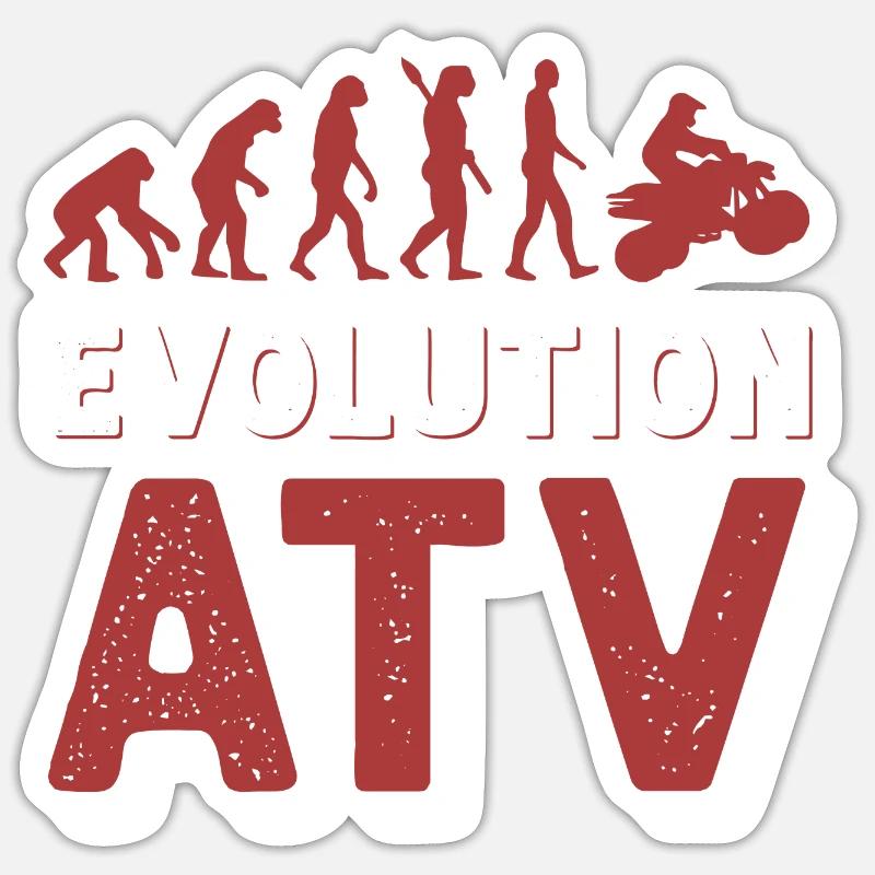 Quad Evolution Quadfahrer - Sticker taille S (10 x 10 cm) - blanc mat