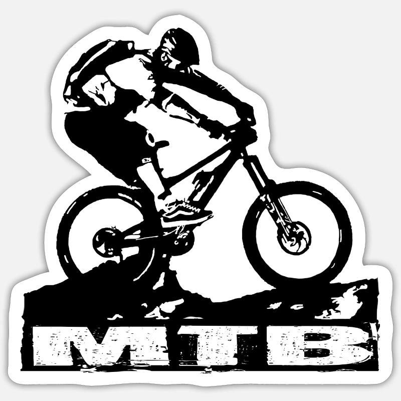 MTB - Sticker taille S (10 x 10 cm) - blanc mat