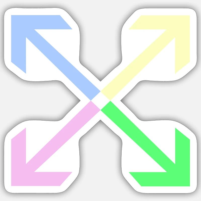 X Pfeile - Sticker Größe S (10 x 10 cm) - Mattweiß