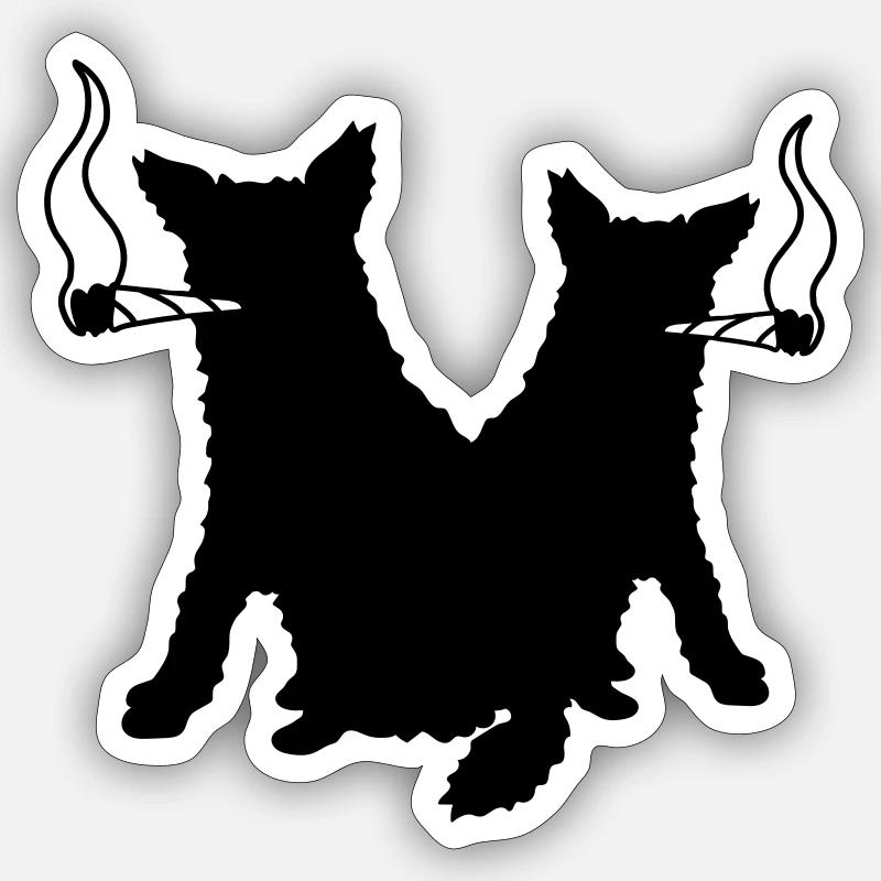 Équipe Kiffer Chiens - Sticker taille S (10 x 10 cm) - blanc mat