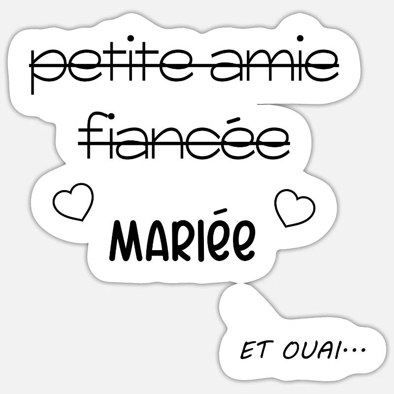 Mariée - Mariage - Sticker taille S (10 x 10 cm) - blanc mat