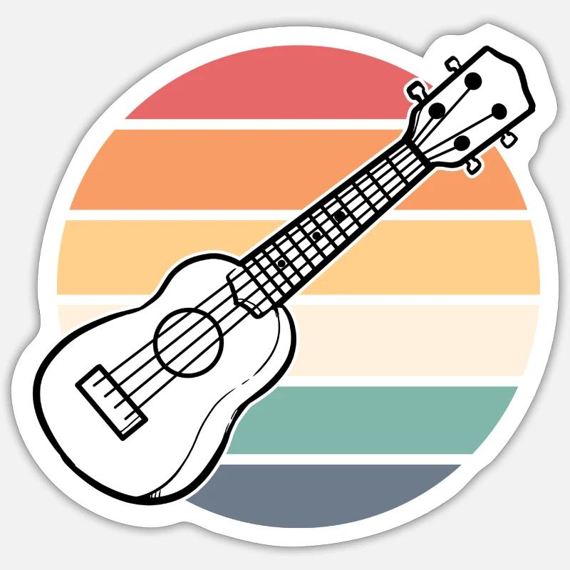 Ukulele Uke Vintage - Sticker size S (10 x 10 cm) - white matte