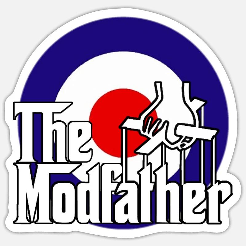 le modfather - Sticker taille S (10 x 10 cm) - blanc mat