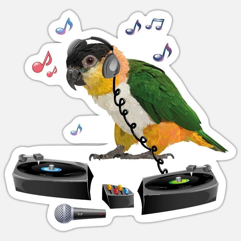 Caique - Sticker Größe S (10 x 10 cm) - Mattweiß