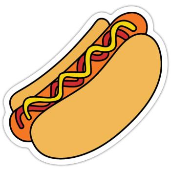 Hot Dog Fast Food Food NYC Saucisses - Sticker taille S (10 x 10 cm) - blanc mat - Devant