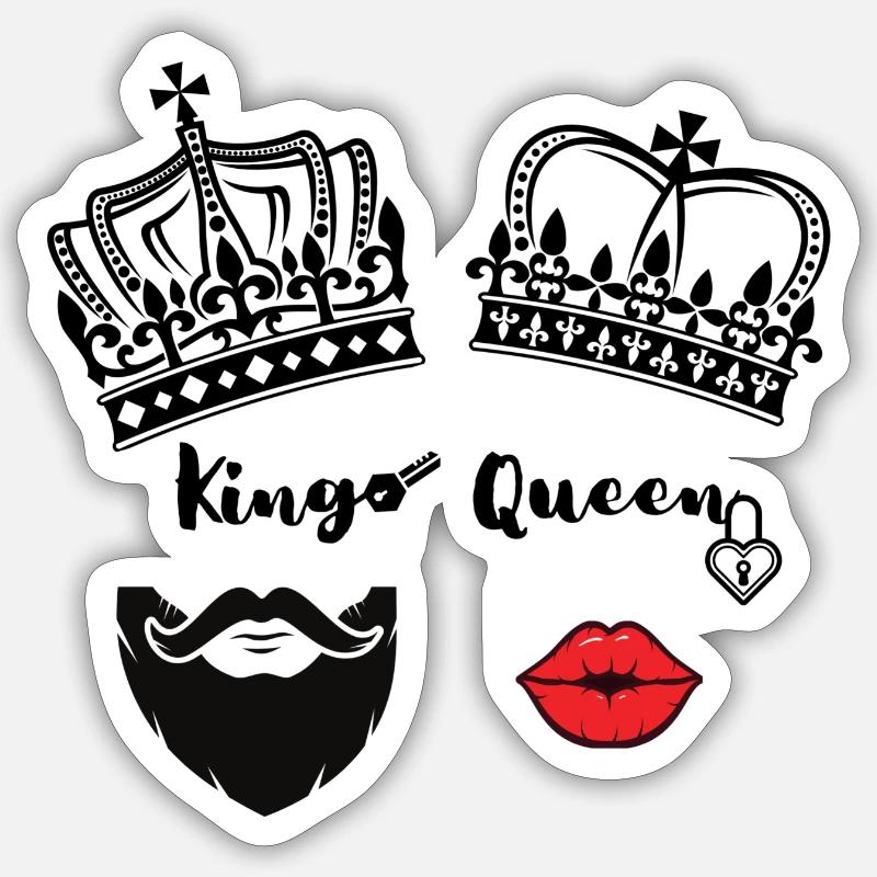 King & Queen - Sticker size S (10 x 10 cm) - white matte