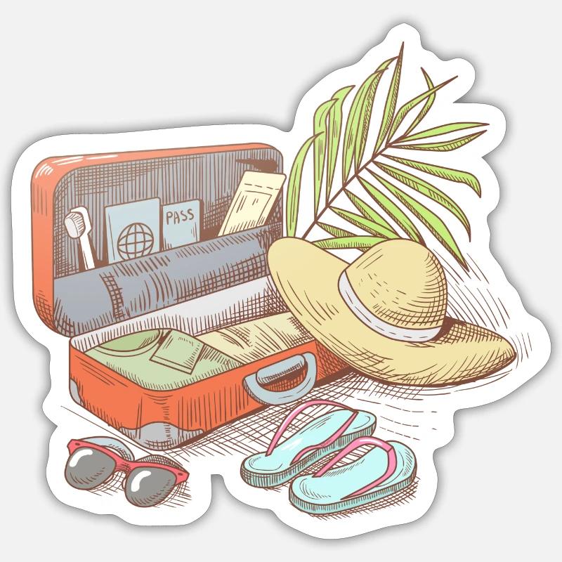 Sommerurlaub - Sticker Größe S (10 x 10 cm) - Mattweiß
