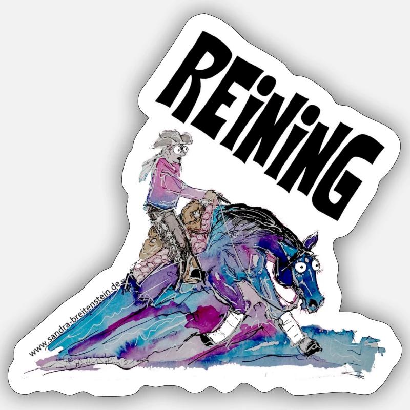 Reining - Sticker size S (10 x 10 cm) - white matte