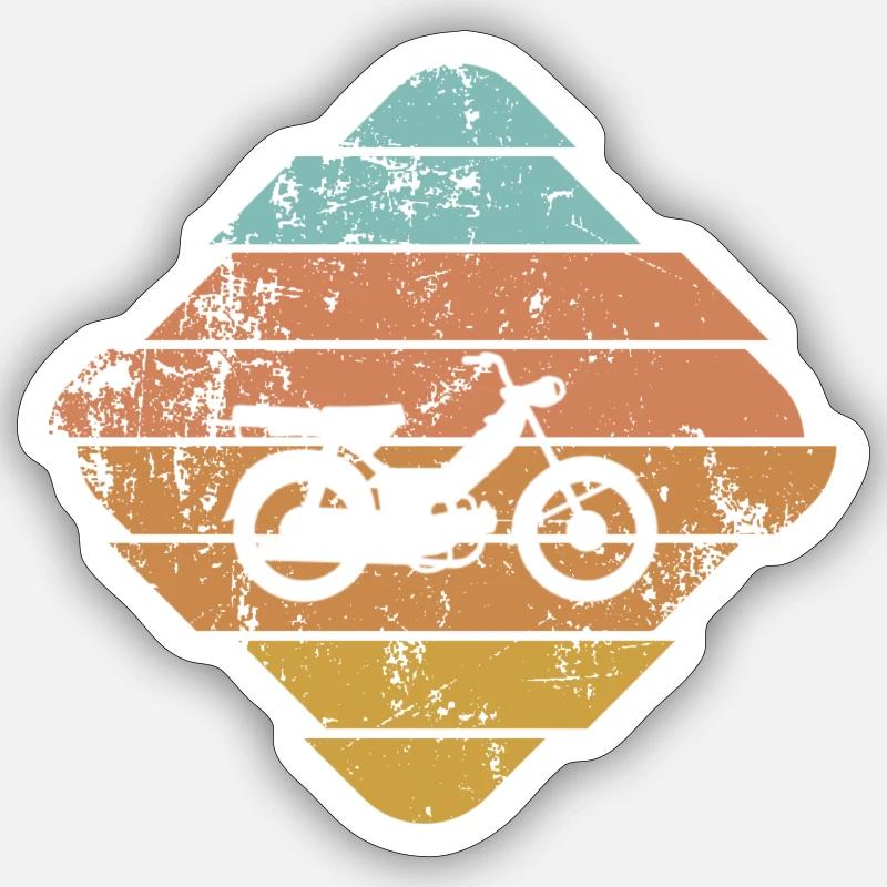 Moped - Sticker Größe S (10 x 10 cm) - Mattweiß