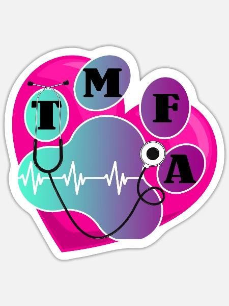 tmfa legende tier tierarztpraxis herz für pfote - Sticker Größe S (10 x 10 cm) - Mattweiß