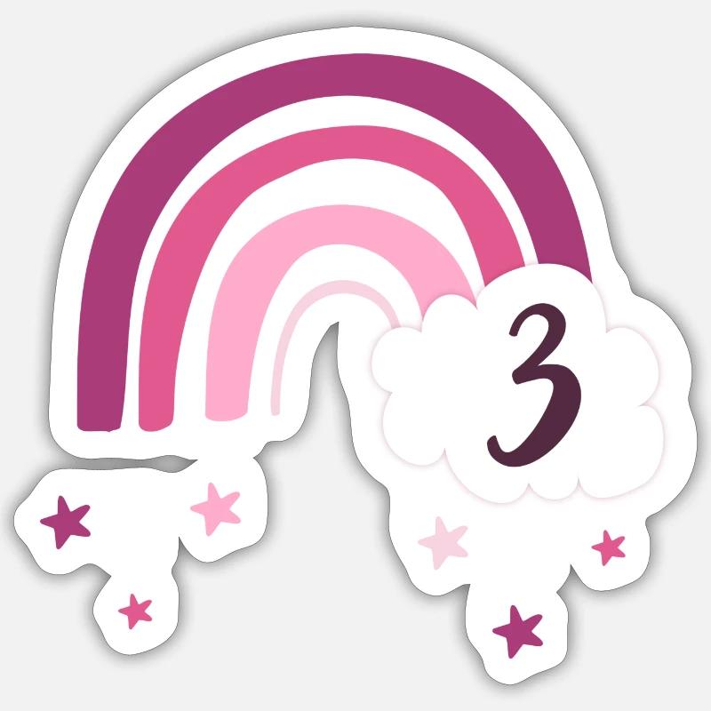 Third Birthday Rainbow Sticker size S (10 x 10 cm)