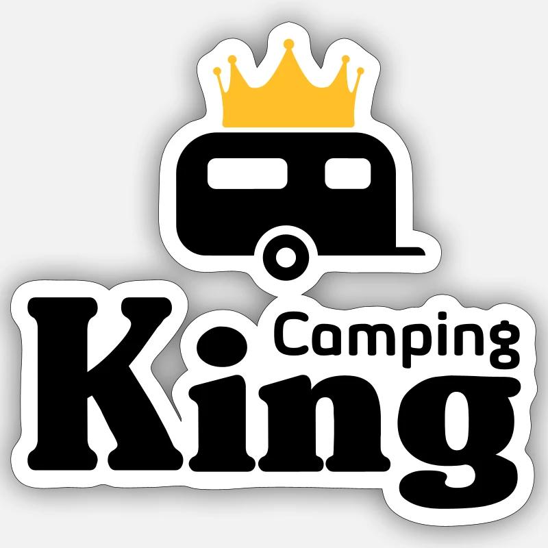 Camping King - Sticker Größe S (10 x 10 cm) - Mattweiß