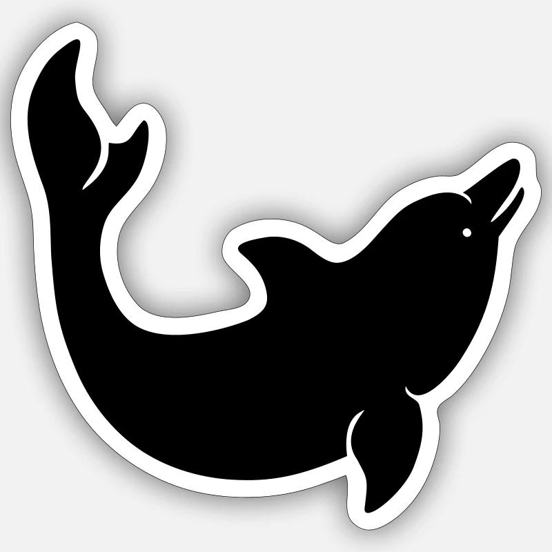 Delphin - Sticker Größe S (10 x 10 cm) - Mattweiß