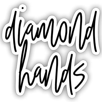 diamondhands 2 - Sticker size S (10 x 10 cm) - white matte - Front