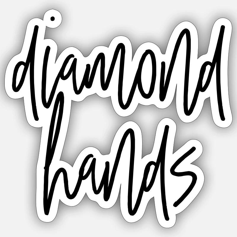diamondhands 2 - Sticker taille S (10 x 10 cm) - blanc mat