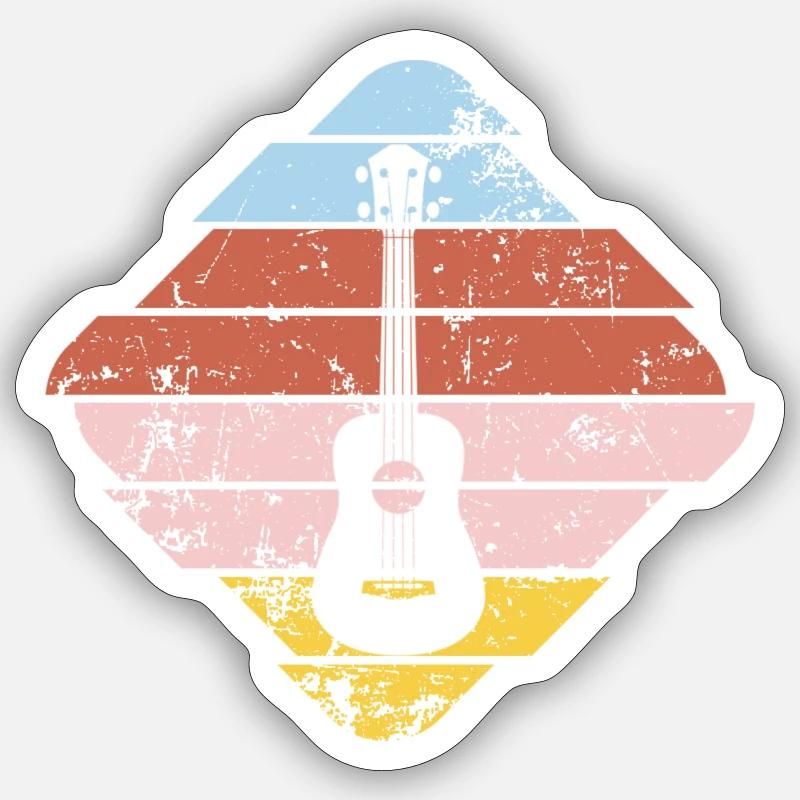 Ukulele - Sticker Größe S (10 x 10 cm) - Mattweiß