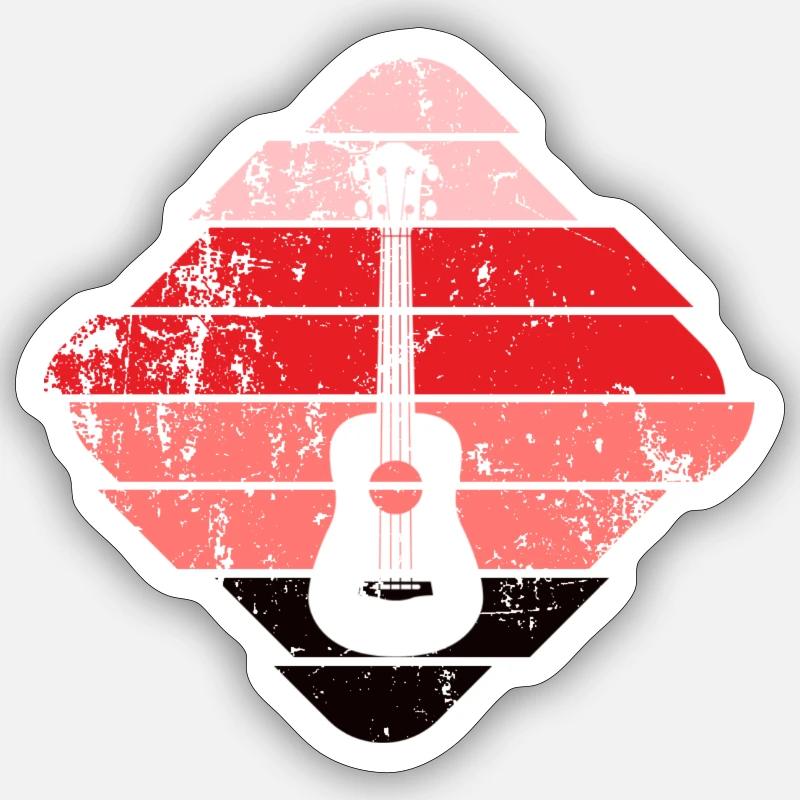 Ukulele - Sticker Größe S (10 x 10 cm) - Mattweiß