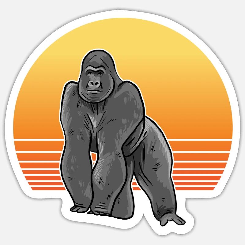 Gorilla Sun Sticker Größe S (10 x 10 cm)