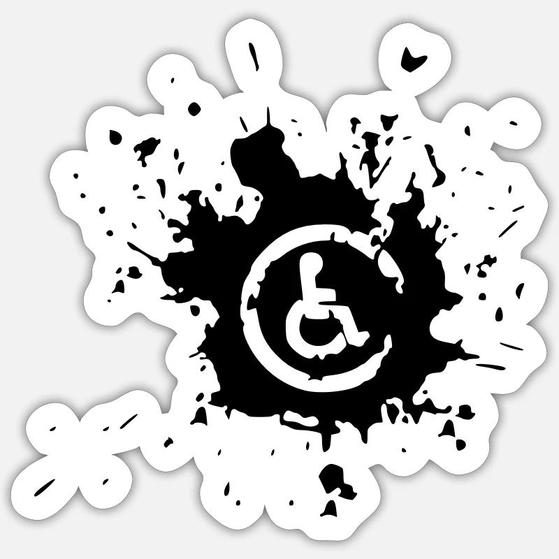 Image wheelchair handicapped paint splash * - Sticker size S (10 x 10 cm) - white matte