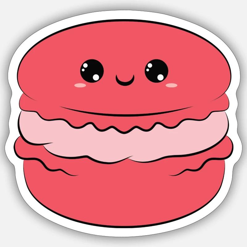 cute smiling macaron, sourire doux, mignon Sticker taille S (10 x 10 cm)