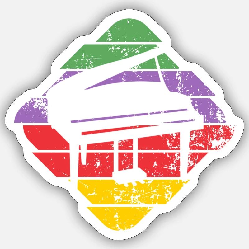 Piano - Sticker Größe S (10 x 10 cm) - Mattweiß