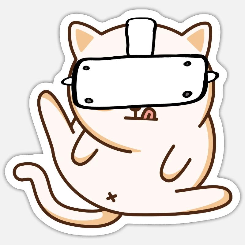 VR Chat - Réalité virtuelle - Sticker taille S (10 x 10 cm) - blanc mat
