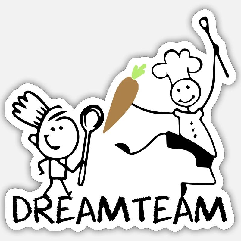 Dreamteam - Sticker Größe S (10 x 10 cm) - Mattweiß