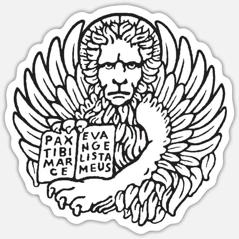 Löwe marschiert - Sticker Größe S (10 x 10 cm) - Mattweiß