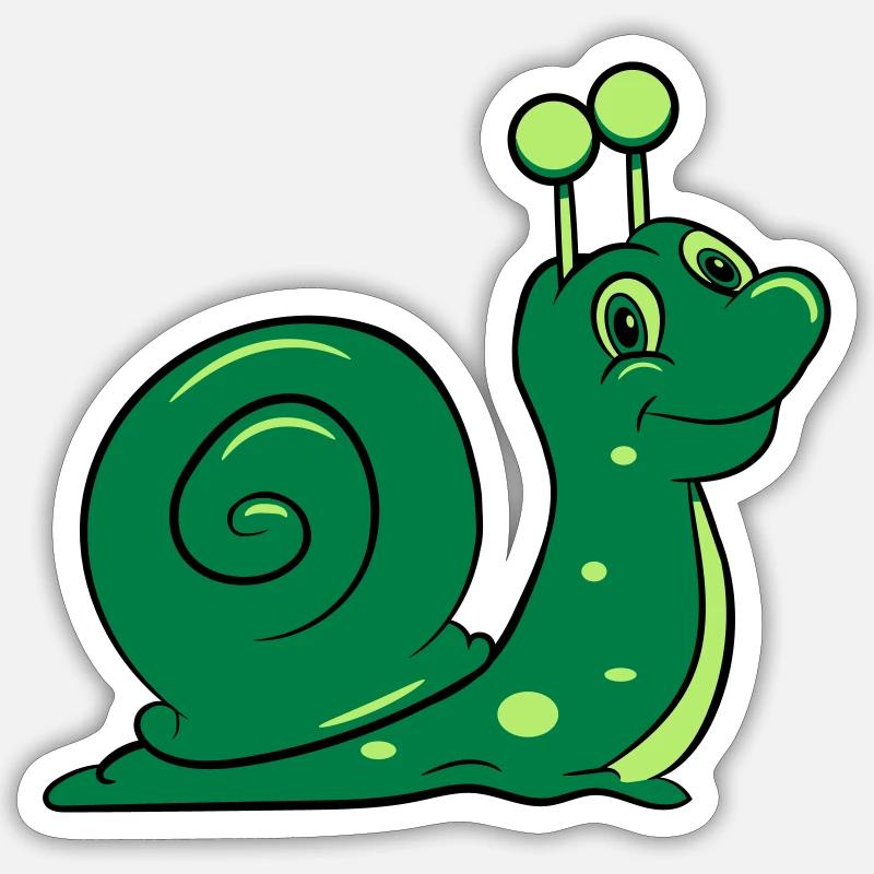 Schnecke lustig Kinder - Sticker Größe S (10 x 10 cm) - Mattweiß