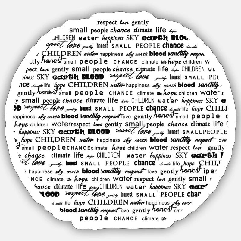 WORD GLOBE - Sticker Größe S (10 x 10 cm) - Mattweiß