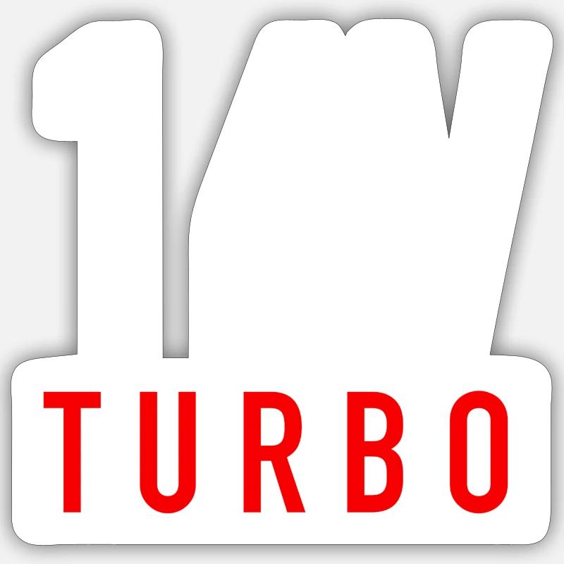 16V Turbo - Sticker taille S (10 x 10 cm) - blanc mat