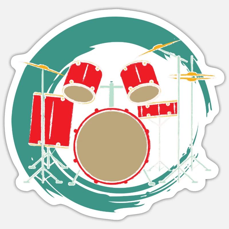 J’adore ma batterie - Sticker taille S (10 x 10 cm) - blanc mat