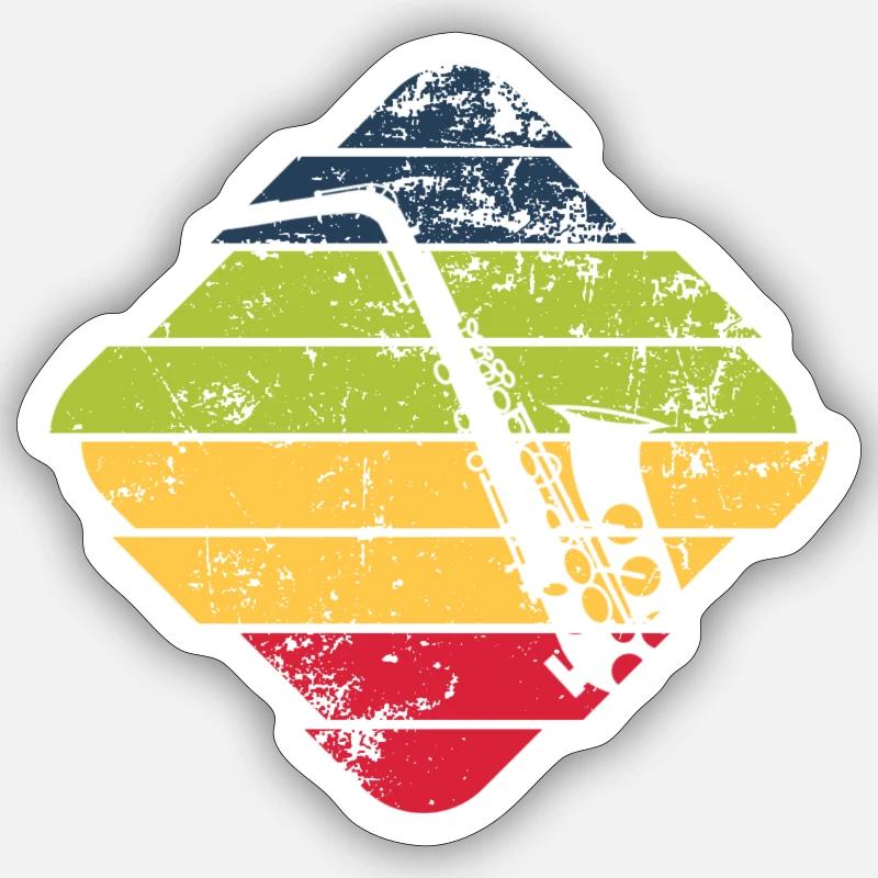 Saxophone - Sticker taille S (10 x 10 cm) - blanc mat