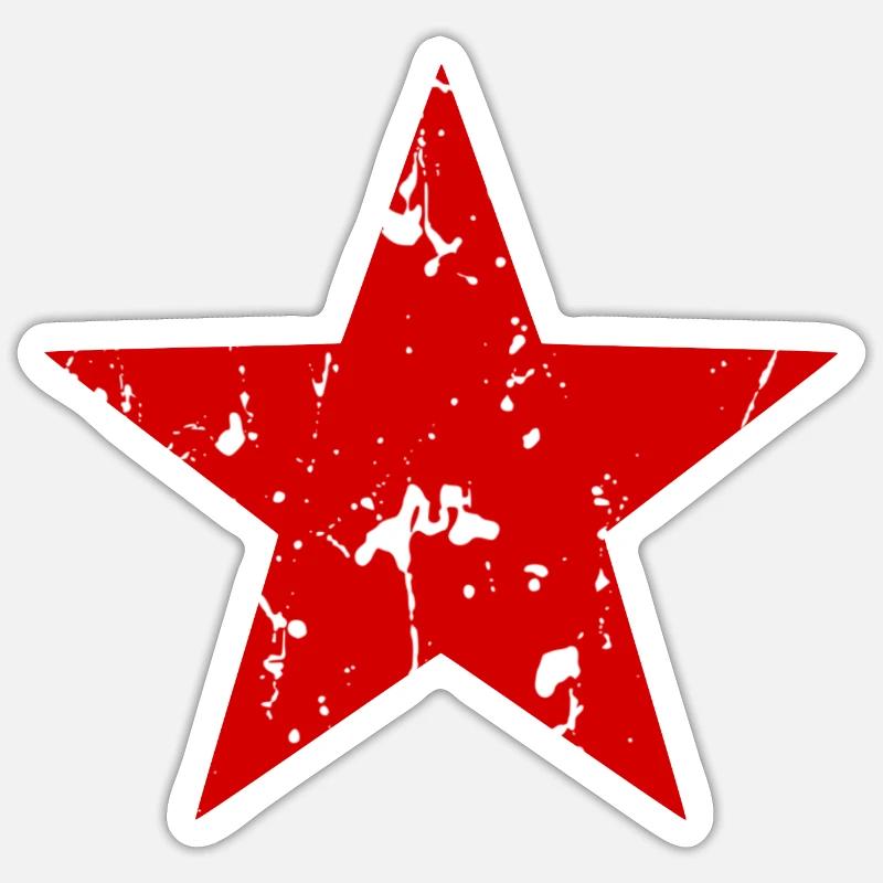 Etoile rouge - Sticker taille S (10 x 10 cm) - blanc mat