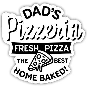 Dad's Pizzeria Daddy pizza baker outdoor kitchen - Sticker size S (10 x 10 cm) - white matte - Front