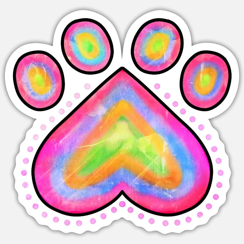 Patte de chien d'amour - Sticker taille S (10 x 10 cm) - blanc mat