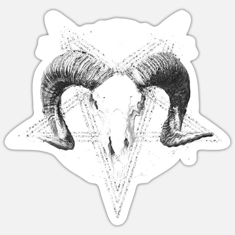 Devil Skull Head - Sticker size S (10 x 10 cm) - white matte
