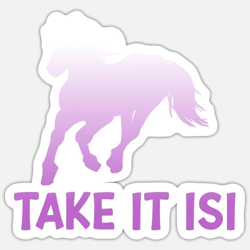 Take it Isi Islandpferd Schimmel Isländer - Sticker Größe S (10 x 10 cm) - Mattweiß