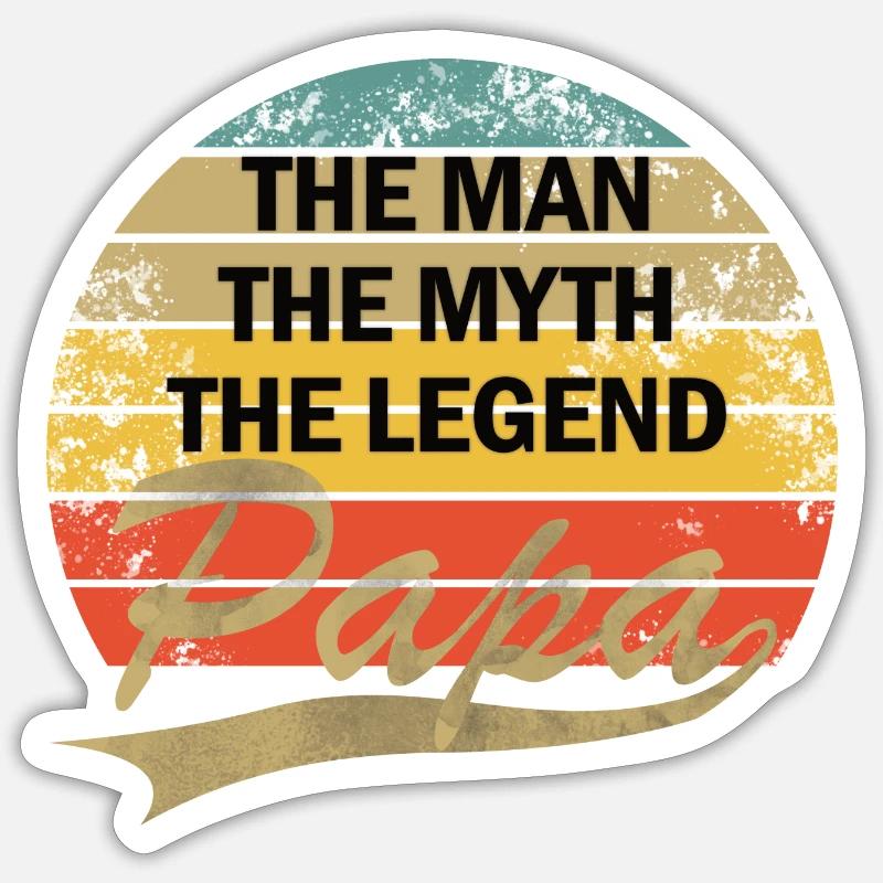 Papa Retro Myth Legend Sticker size S (10 x 10 cm)