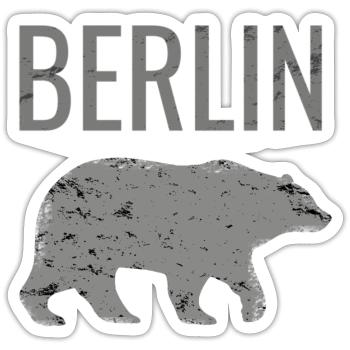 Berlin mit dem Bären Bär wie Berlin Spruch - Sticker Größe S (10 x 10 cm) - Mattweiß - Vorne
