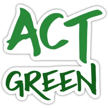 Act Green - Ecology Act Green - Sticker size S (10 x 10 cm) - white matte - Front